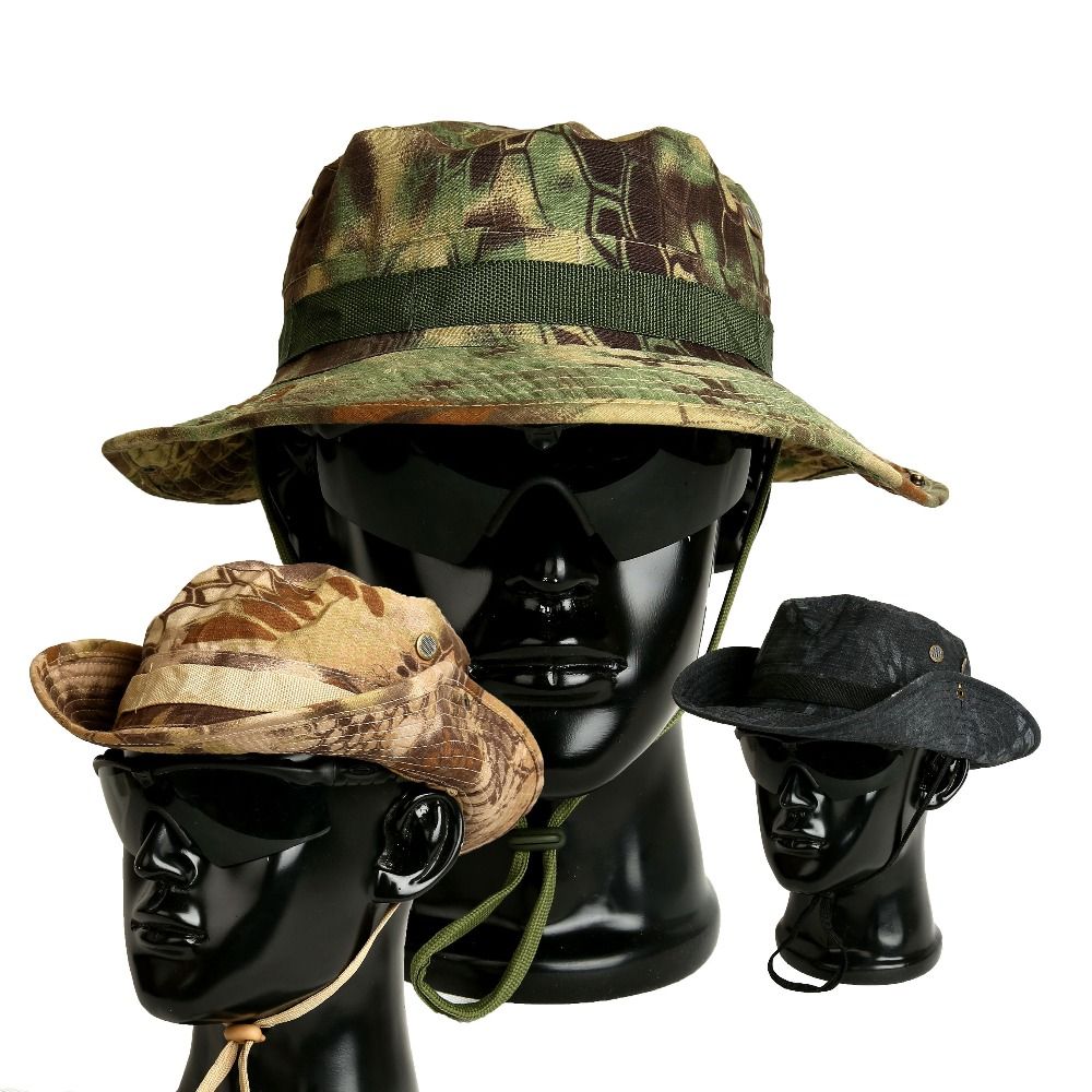 2018 Camouflage Caps Tactical Gorras Special Forces Military Bonnie Hats Swat Sniper Hunter Fisherman Fishing Bucket Hat Jungle Cs From Jersey168