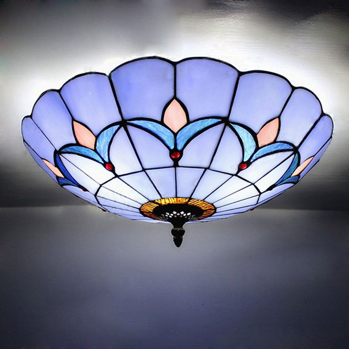 2018 Vintage European Style Stained Glass Ceiling Lighting Night 2018 Vintage European Style Stained Glass Ceiling Lighting Night Lamp Fixture Flush Mount Restaurant Bar Home Decoration From Samanthe 75 61 Dhgate Com