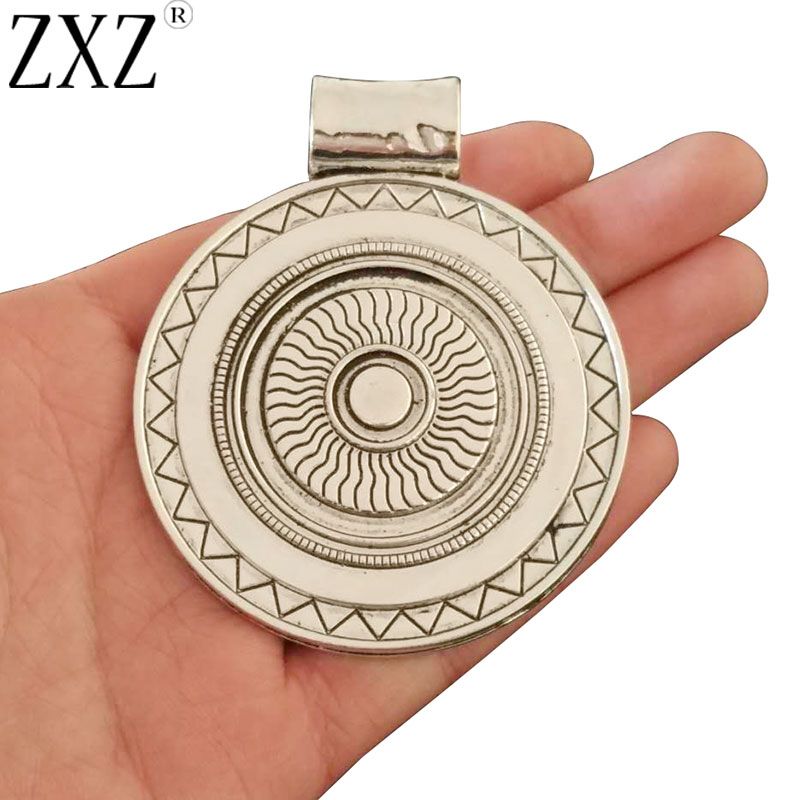2Pcs Antique Silver Round Open Big//Small Circles Charms Pendants Jewelry Beads