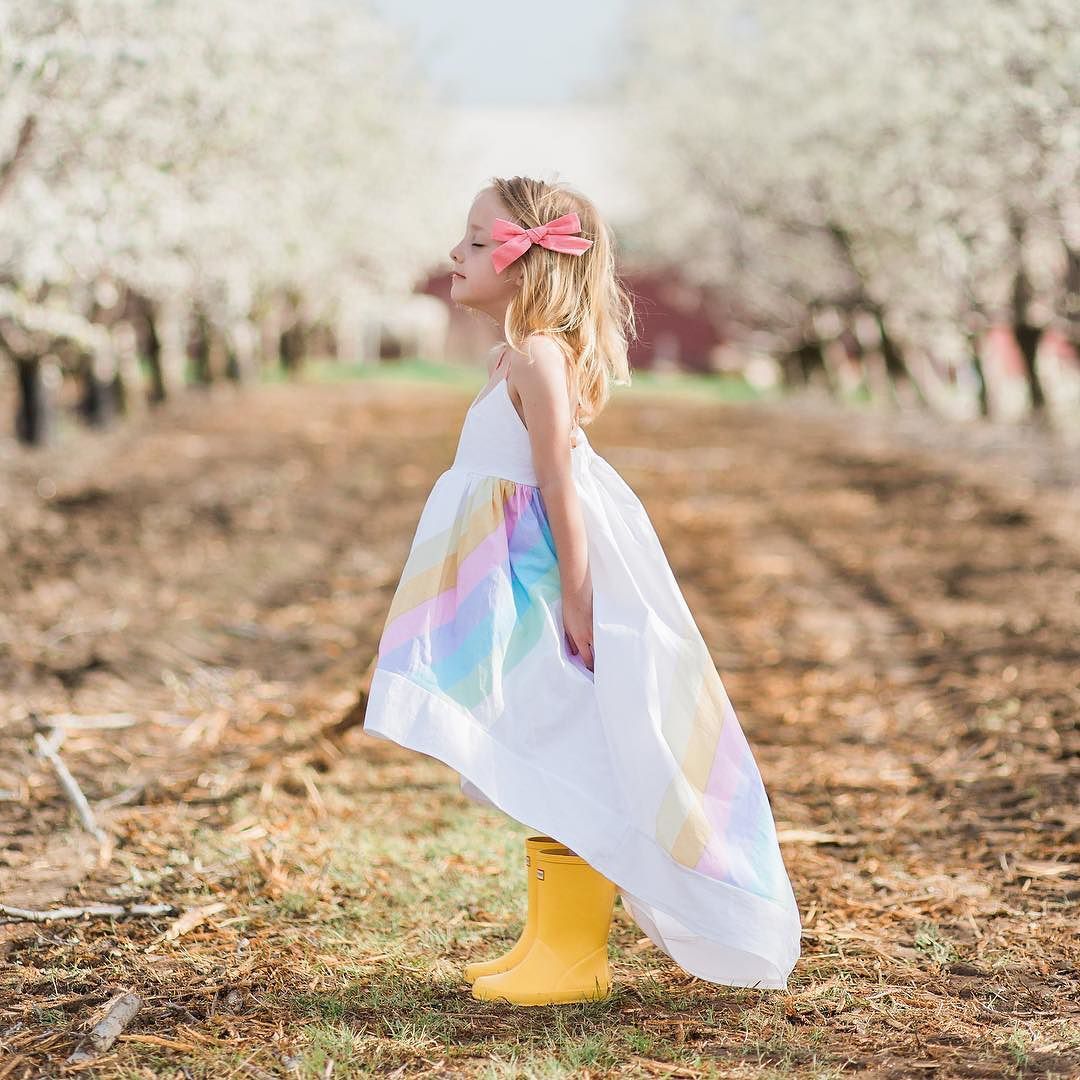 2018 2018 New Girls Dresses Fashion Baby Girl Clothes Summer Rainbow