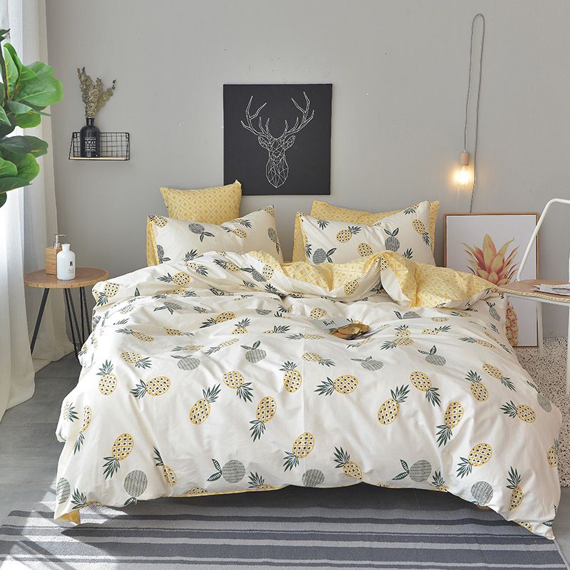 Spring Autumn New Duvet Cover Set Yellow Bed Sheet Pineapple Spring Autumn New Duvet Cover Set Yellow Bed Sheet Pineapple Twin Queen King Size Bedding Sets S Linens Vintage California