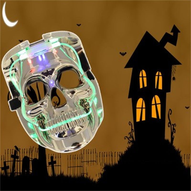 Scary Masks Halloween LED Luminescence Skull Glittering Mask Fashion