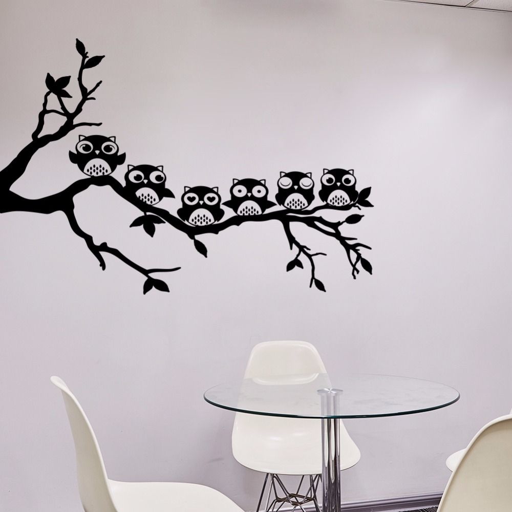 2018 New Design Owl Tree Wall Sticker Removable Vinyl Decal 2018 New Design Owl Tree Wall Sticker Removable Vinyl Decal Animal Art Mural For Kids Rooms Bedroom Home Decor Wallpaper Stickers Bedrooms Walls