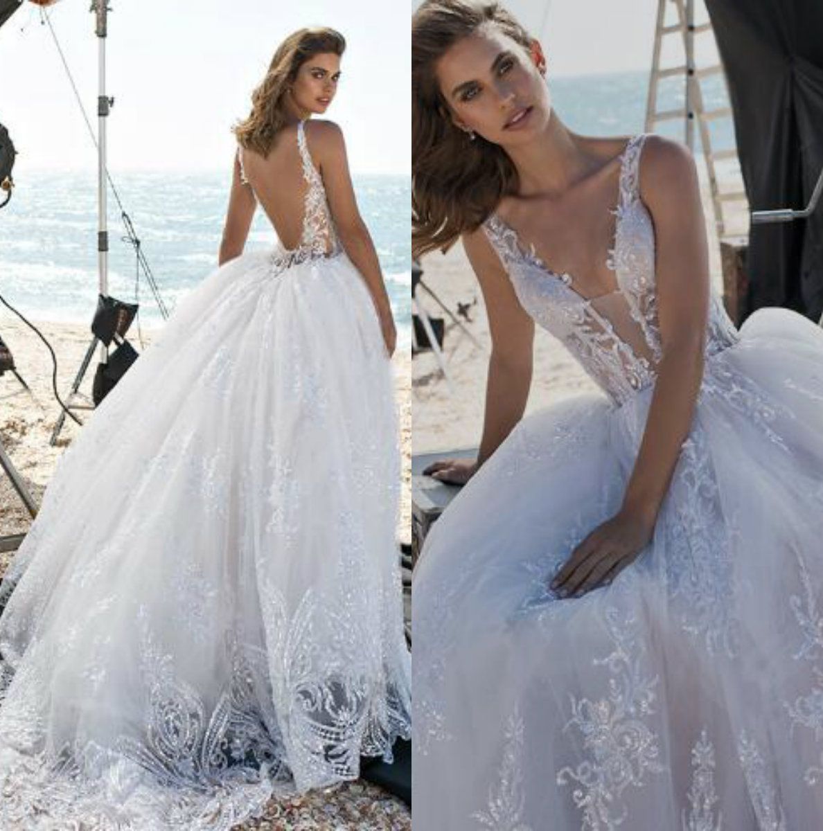 Grosshandel 2018 Pnina Tornai A Line Brautkleider Spaghetti Backless