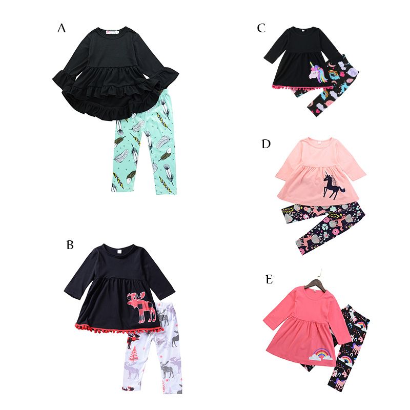 2020 Baby Girl Boutique Clothing Set Unicorn Toddler Outfit Girls
