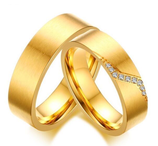 2020 Wedding Ring 6mm 18K Gold Color 316L Stainless Ssteel Wedding Ring ...