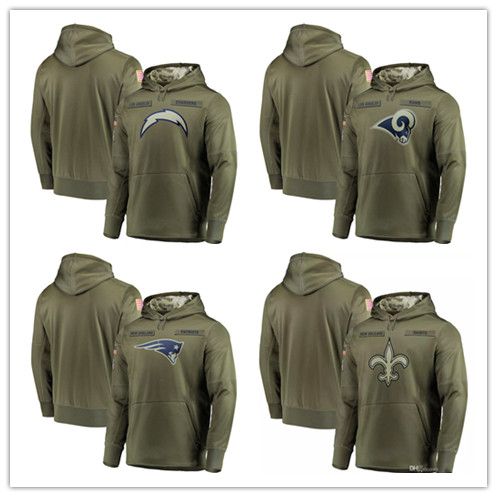 men's new orleans saints 2018 olive salute to service pullover hoodie