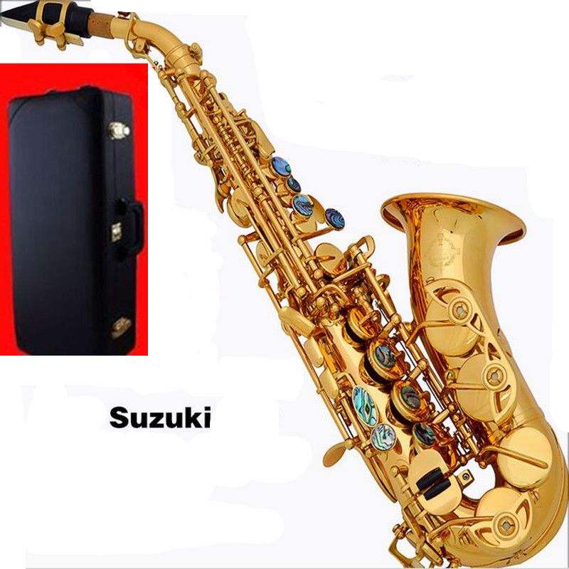 Suzuki Curved Sax Top B Flat Sax Small Saxophone Soprano Adult Children
