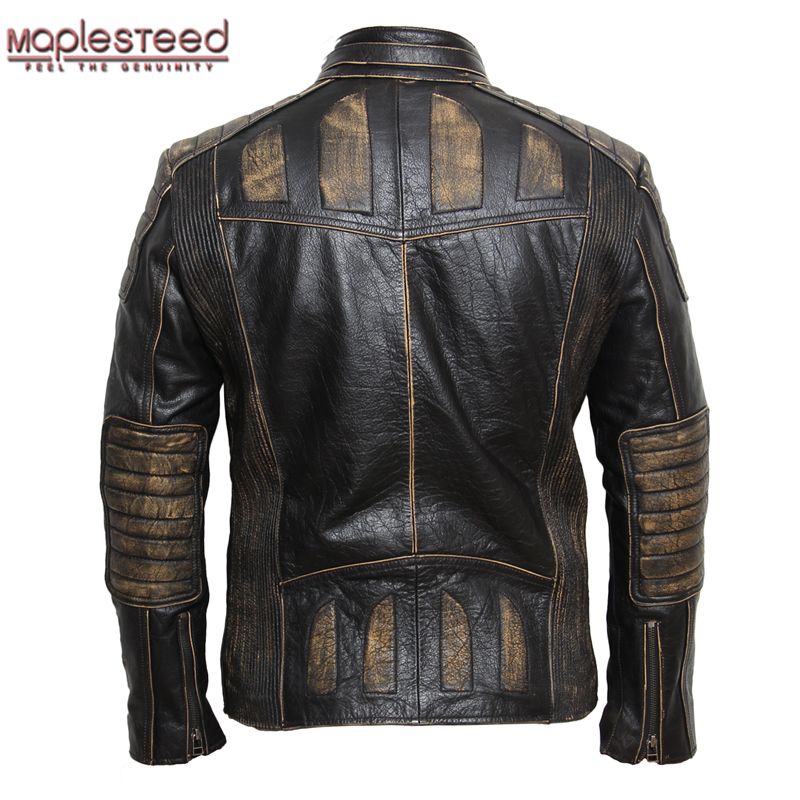 Maplesteed Vintage Motorcycle Jacket Men Leather 100 Cowhide Maplesteed Vintage Motorcycle Jacket Men Leather 100 Cowhide Genuine Jackets Mens Biker Coat Moto 5xl 090 Uk 2019 From Taoxiaolong