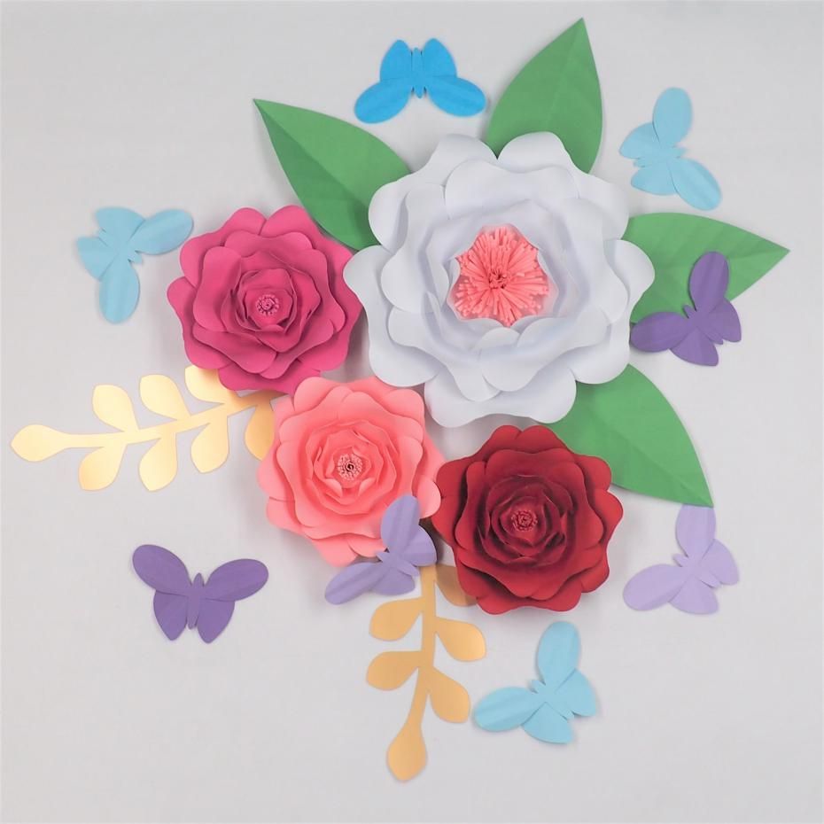 Compre 2018 Conjunto De 4 Grandes Flores De Papel 6 Hojas 8 Compre 2018 Conjunto De 4 Grandes Flores De Papel 6 Hojas 8