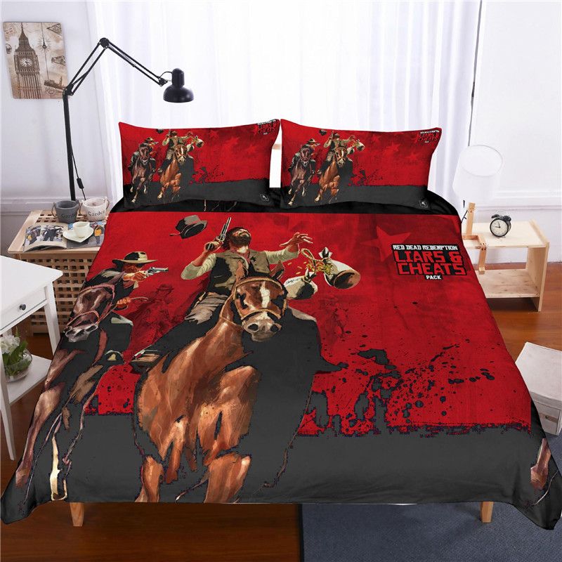2018 Game Red Dead Redemption 2 Print Bedding Set 2pc 3pc Duvet Cover Of Quilt Pillowcase Twin Full Queen King Size