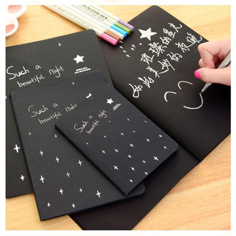 wholesale kawaii cute notebook diary black paper notepad sketch