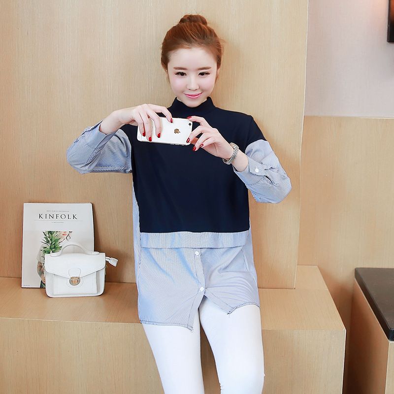 2018 2017 Autumn Spring Maternity Clothes Long T Shirt Buttons O Neck Clothes Pregnancy Women Full Sleeves Clothing Blue White 2xl From Rainbowny 2018 2017 Autumn Spring Maternity Clothes Long T Shirt Buttons O Neck Clothes Pregnancy Women Full Sleeves Clothing Blue White 2xl From Rainbowny