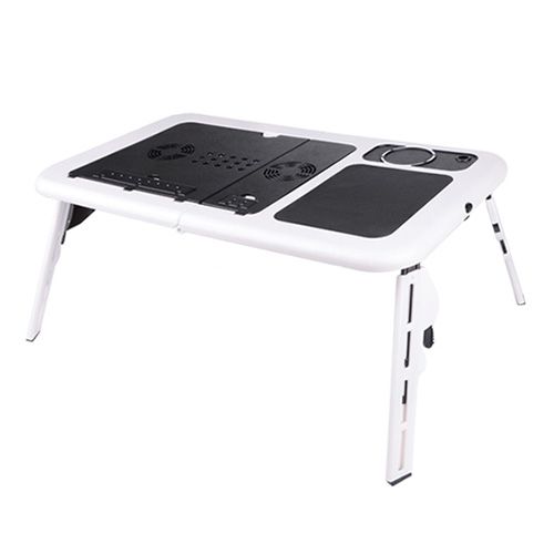 foldable portable laptop desk table stand bed tray dual fans laptop