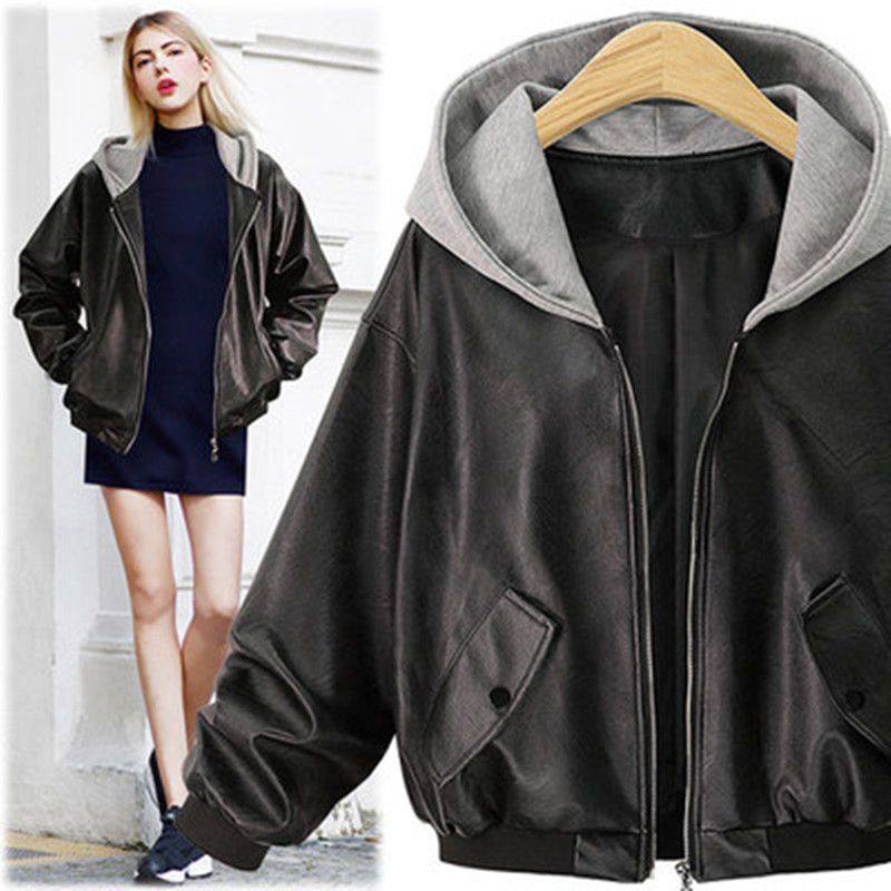 Xl 2xl 3xl 4xl Plus Size Autumn Faux Leather Jackets Women Female Xl 2xl 3xl 4xl Plus Size Autumn Faux Leather Jackets Women Female Moto Biker Style Outerwear Mujer Coat Womens B2280 Jacket From