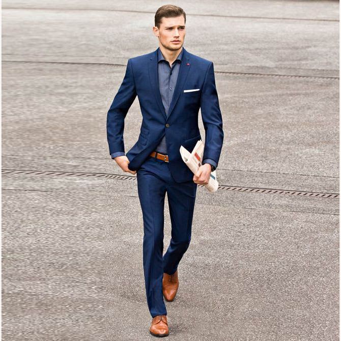 Summer Navy Blue Men Suits 2018 Wedding Suits for Men Gentle Male ...
