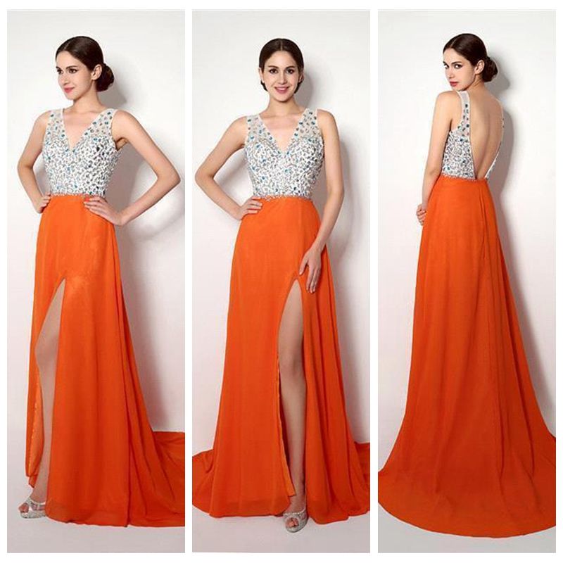 orange special occasion dresses