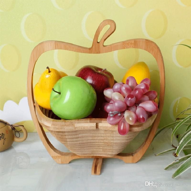 2019 Fashion Wooden Vegetable Basket With Handle Apple Shape Fruit 2019 Fashion Wooden Vegetable Basket With Handle Apple Shape Fruit Baskets Handhold Skep Pratical Simple Style Single Color 16ad Ii From Sd003