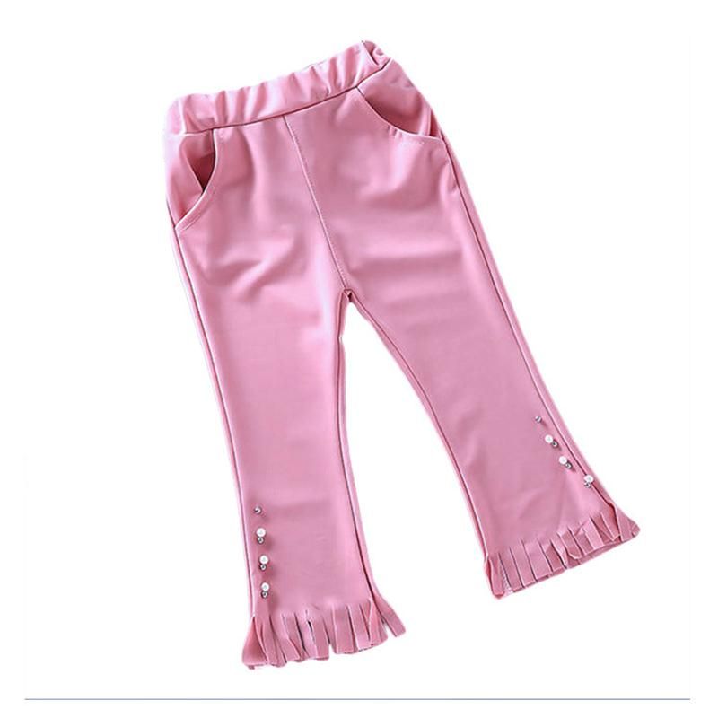 Baby Girl Solid Color Pants Toddler Girl Autumn Fall Casual Elastic Soft Leggings Kids Bell