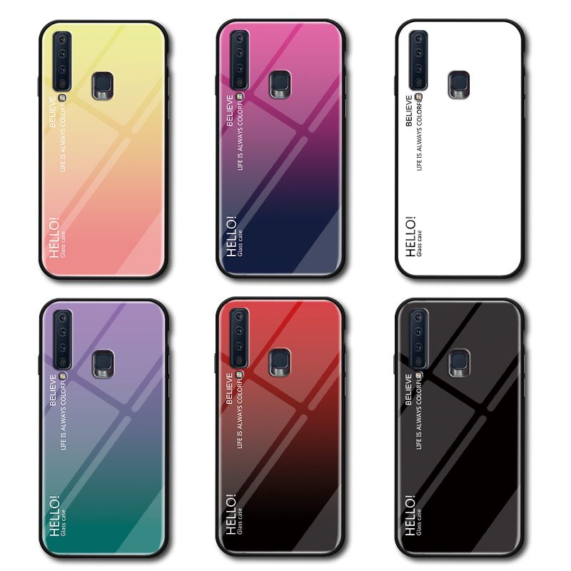 Slim Gradient Color Tempered Glass Case For Samsung Galaxy