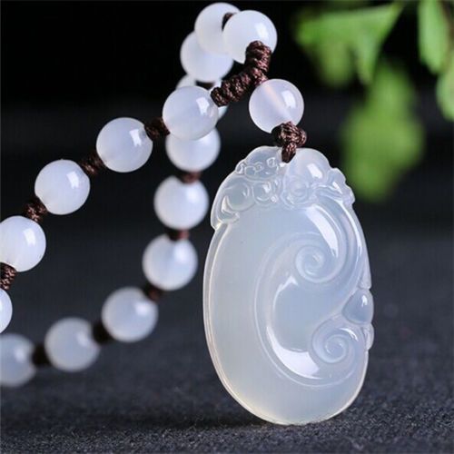 Chinese natural hand engraving jades bead Jade Necklace /& Pendant