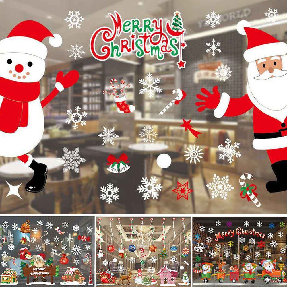 Christmas Holloween Window Stickers Removable Decal Store Glass Window Stickers Background Wall Stickers Christmas Decorations Gga863 House Christmas
