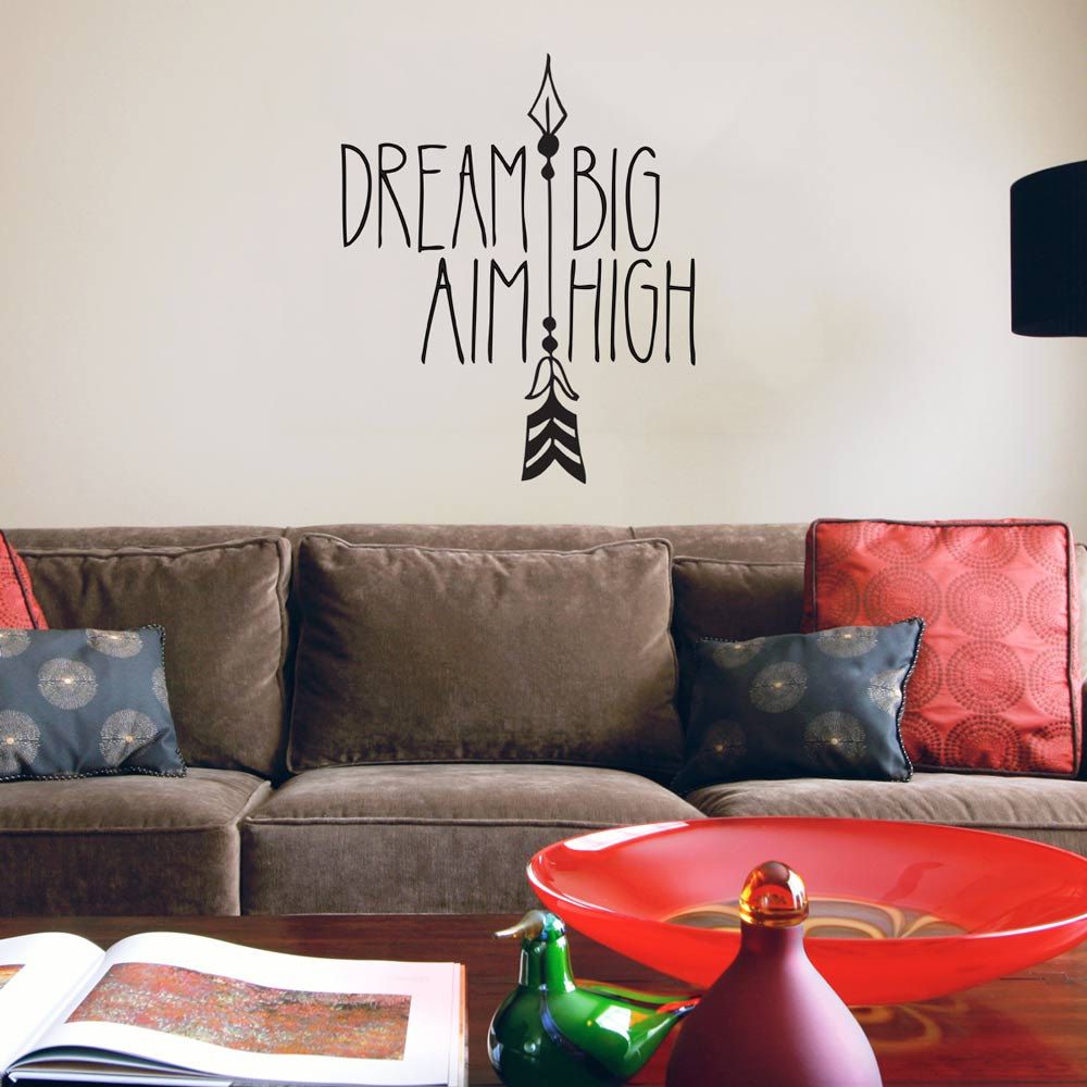 Dream Big Aim High Lettering Pattern Wall Stickers For Nursery Kids Dream Big Aim High Lettering Pattern Wall Stickers For Nursery Kids Room Home Decor Vinyl Bedroom Decals Murals K598 Large