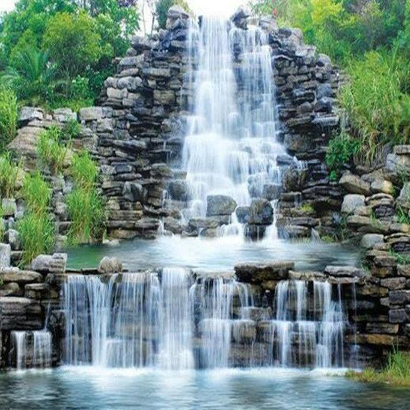 Custom 3d Photo Wallpaper Natural Mural Waterfalls Pastoral Style 3d