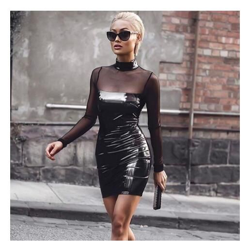 vestido de couro 2018