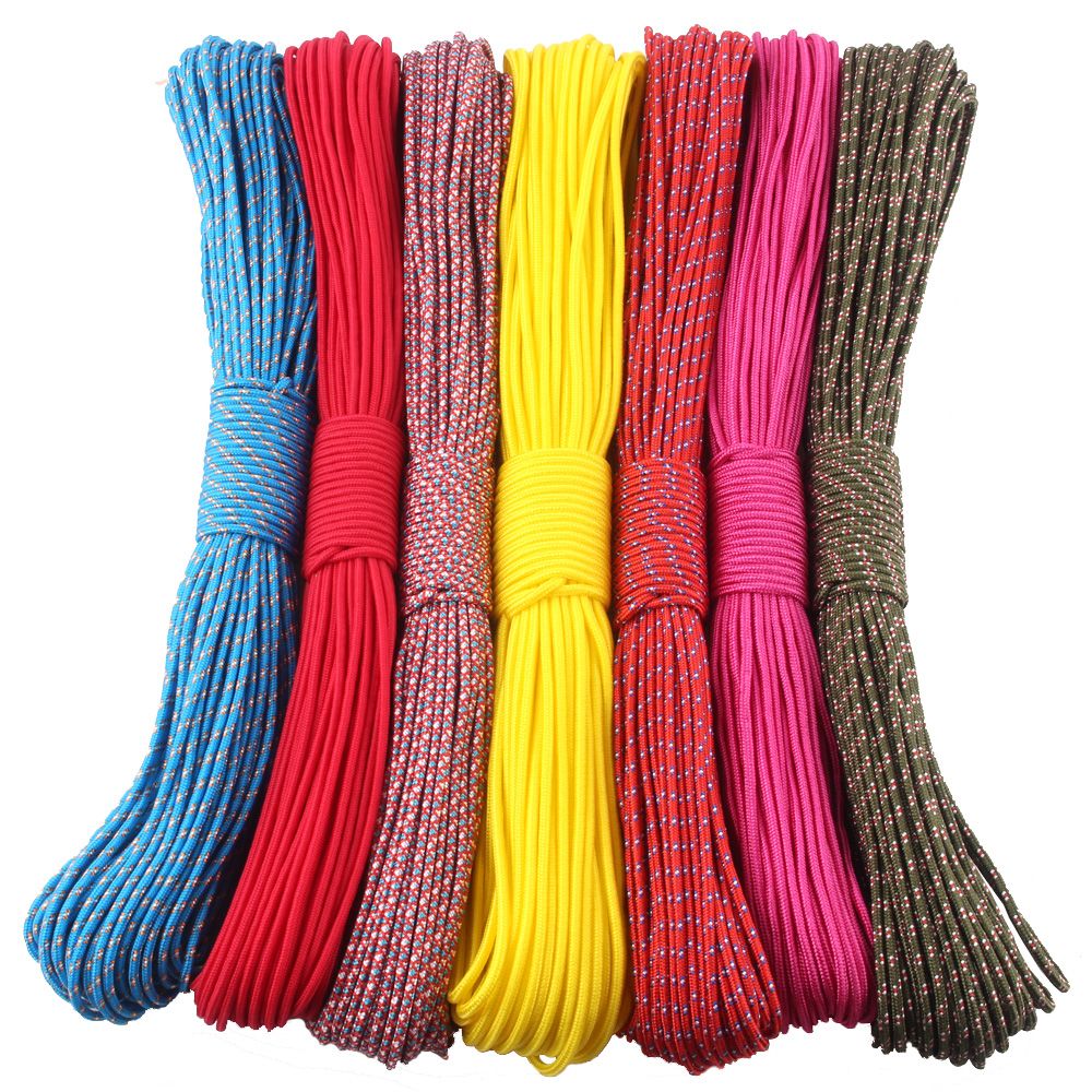 50FT 3mm Paracord Parachute Cord Rope 1 Strand Paracorde Outdoor Survival Equipment Clothes Line