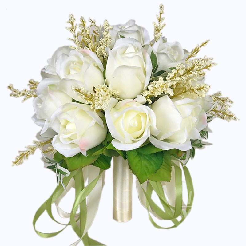 acheter 2018 bouquet de mariée de haute qualité ivory rose jette