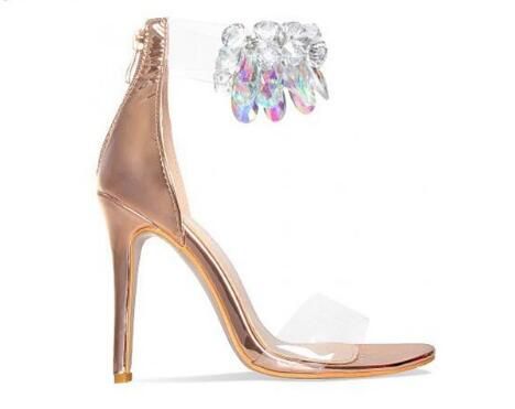 rose gold transparent heels
