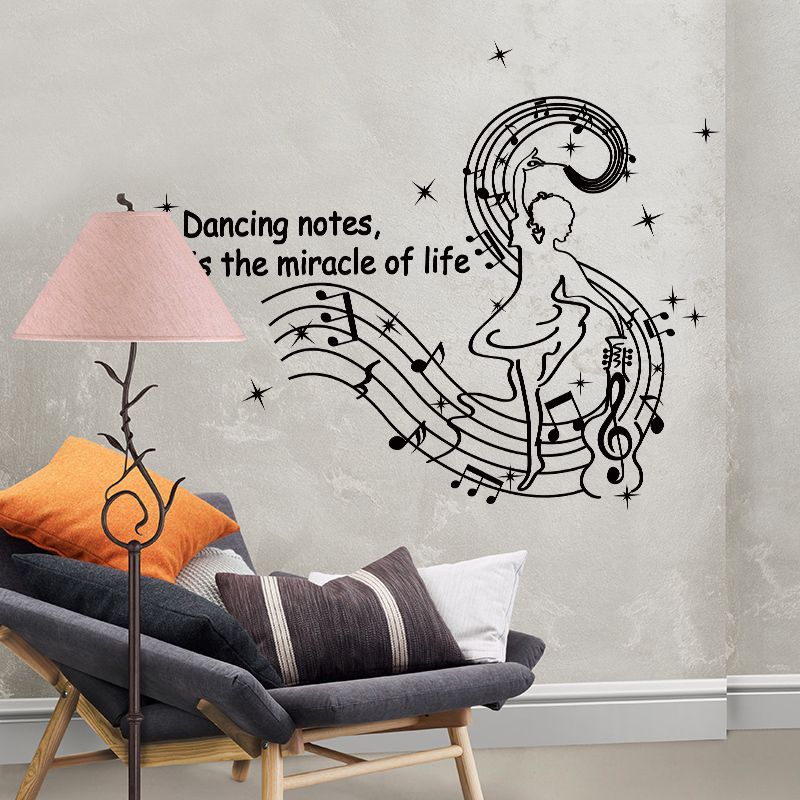 Brandishing Music Notes Wall Sticker Vinyl DIY Wall Art For Kids Room