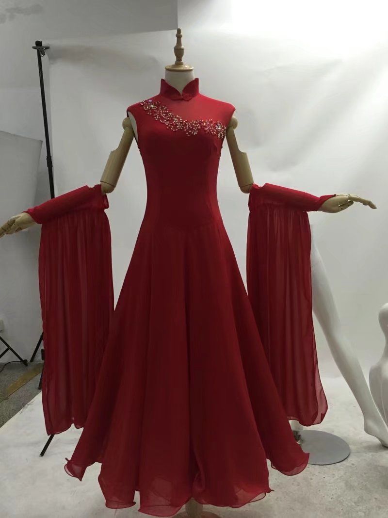 dark red colour dress