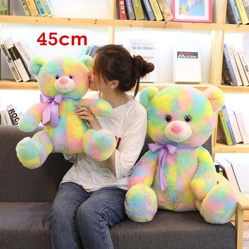 2019 2018 new 45cm cute rainbow bear plush toy stuffed teddy bear rainbowbear