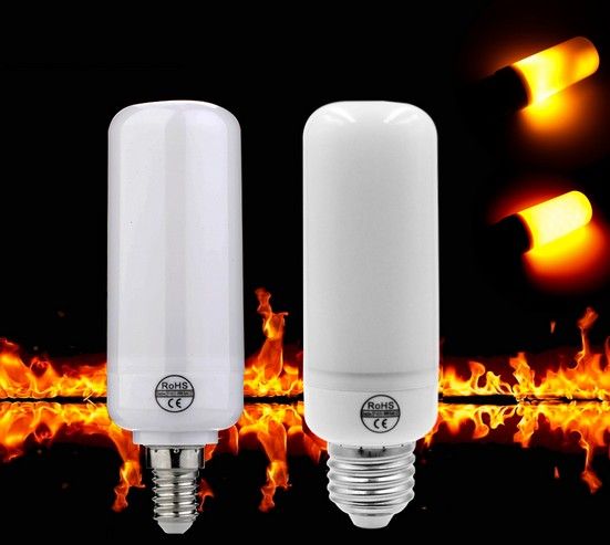 E27 E14 LED Flammenflammeneffekt-Zwiebeln 2835 Kreative Beleuchtung Schimmernde Emulation Urlaub Dekoration Flammenlampe 2 Mode + Schwerkraft