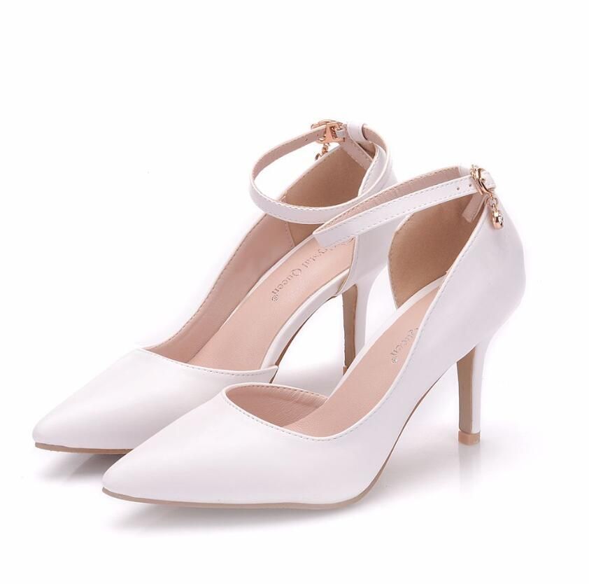 Acquista Donna Tacchi Bianchi Sexy Scarpe Da Sposa Bianche Fetish 8cm Tacchi Alti Lady A Spillo Plus Size Sandali Con Tacco A 28,2 € Dal Facai8866 | DHgate.Com