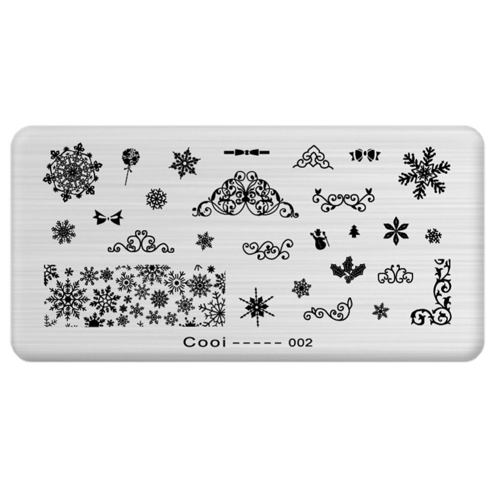 new arrival snowflake patterns nail art templates steel plate 12 5