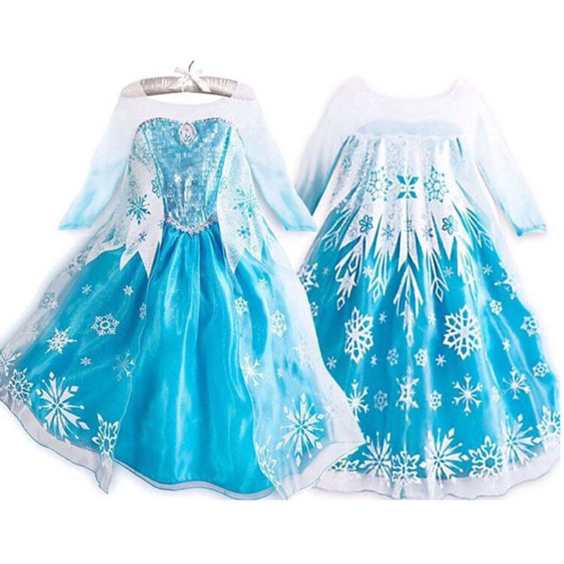 2018 frozen dress girls halloween costumes for kids snow queen cosplay princess fantasia vestido infantils halloween long sleeve from tiangeltg