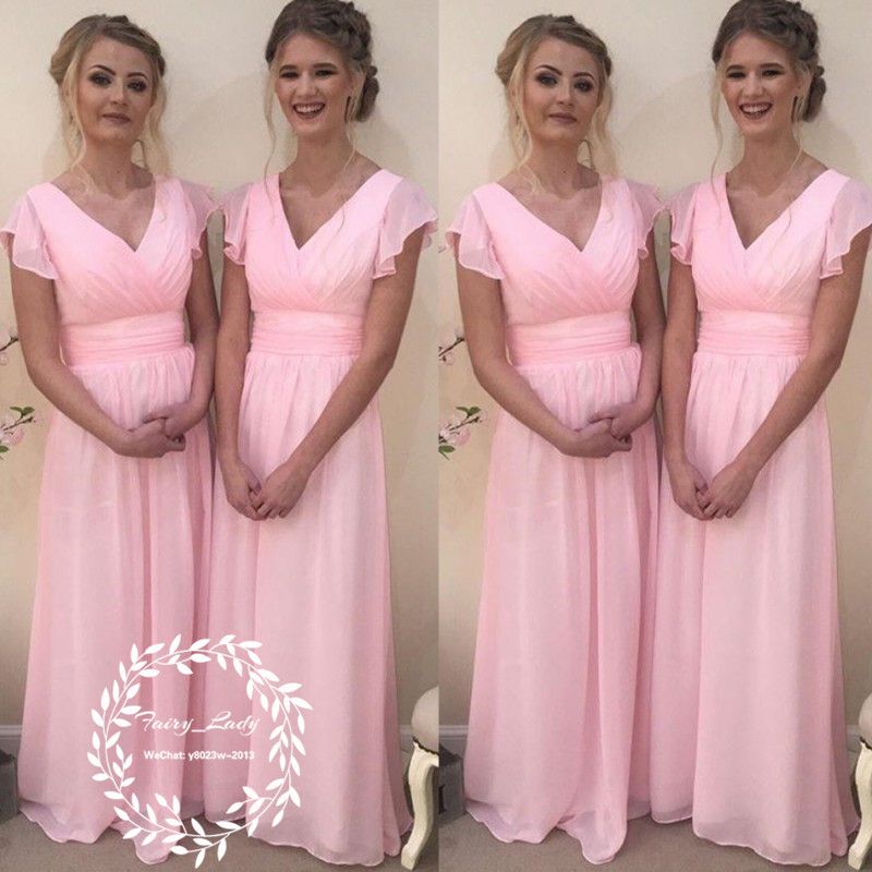 Flowing Pink Wedding Dresses