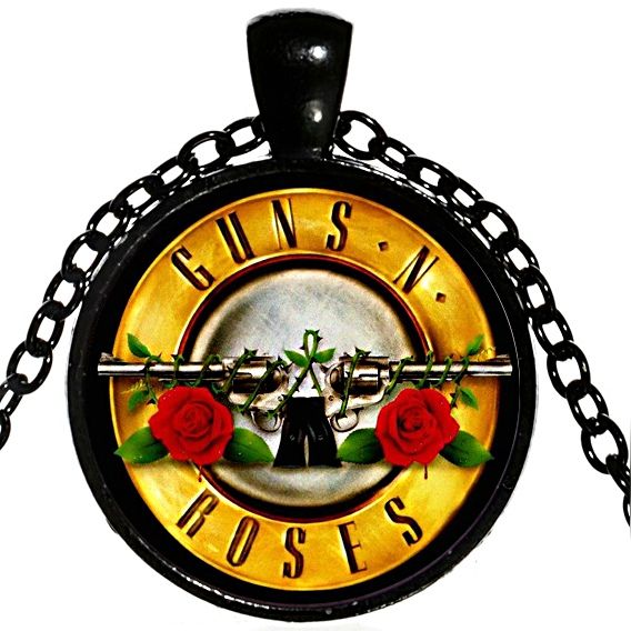Wholesale Round Bronze Men Punk Rock Band GnR Logo Necklace Guns N Roses Logo Necklace G N R GnR ...