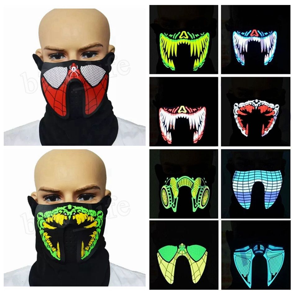 Goggles LED Luminous Mask Half Face DJ Party Masks Halloween Cosplay Prop Cool
