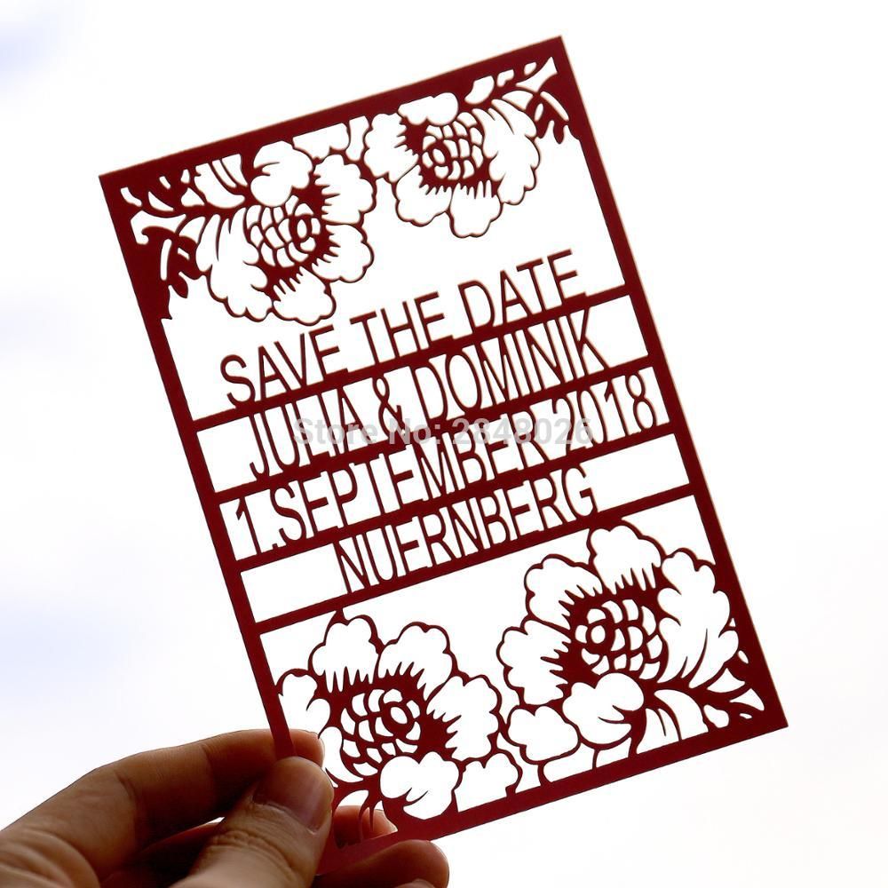 Personalized Flower Save The Date Laser Cut Wedding Save The Date