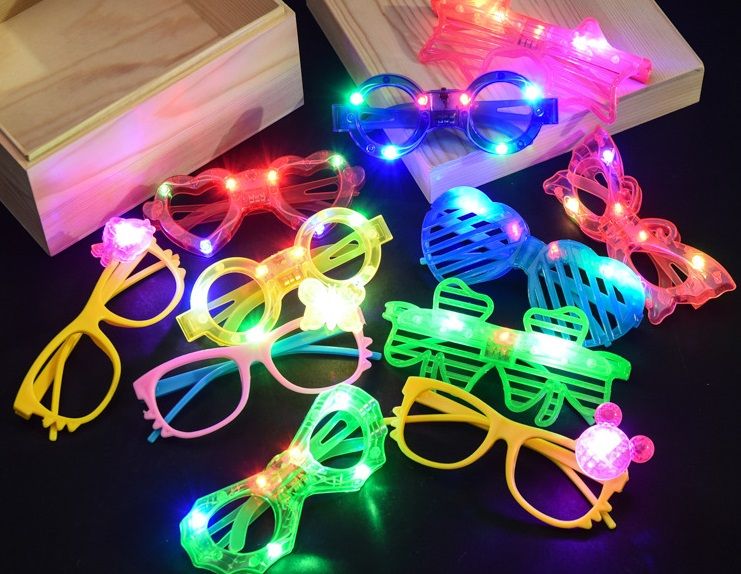 2019 LED Light Up Toys Party Favors Hallowmas Glasses, Bulk Glow In The