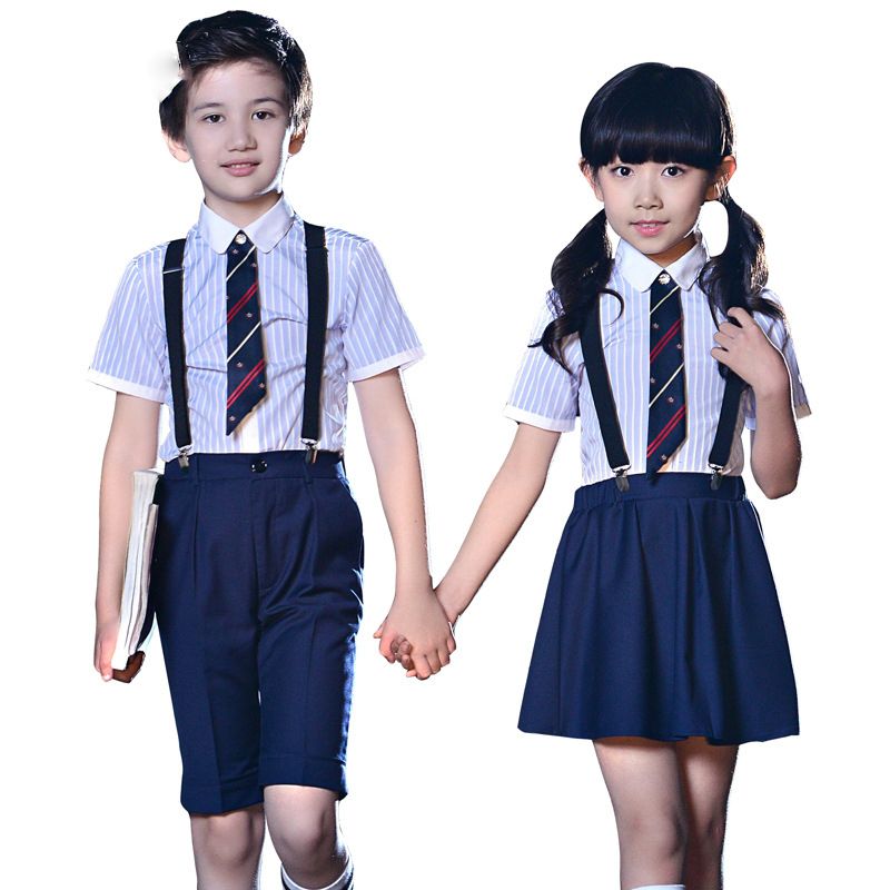 Children Performance School Uniform Clothing Sets Boys Girls Striped