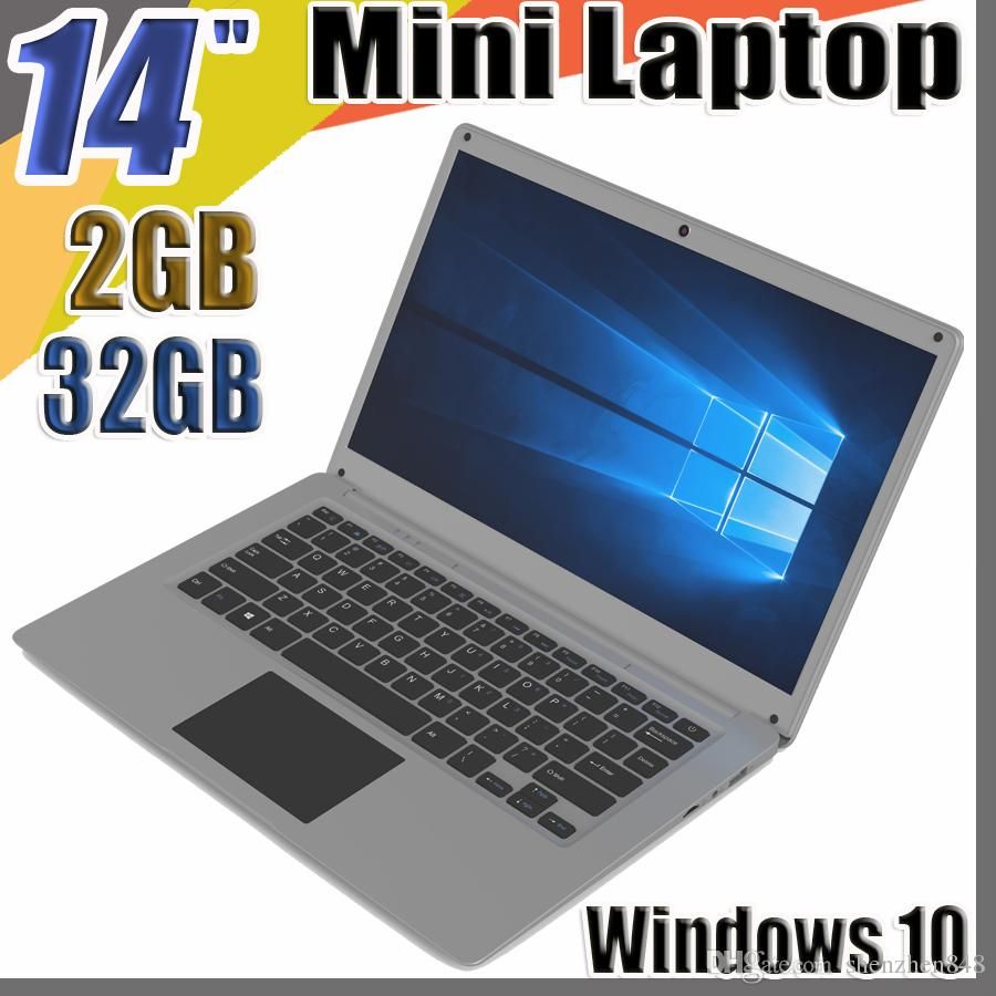 Cheap 2018 14 Inch Mini Laptop Computer Windows 10 2GB RAM 32G ROM Emmc