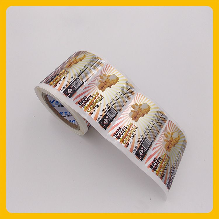 2018 customized silver matte food package self adhesive sticker roll