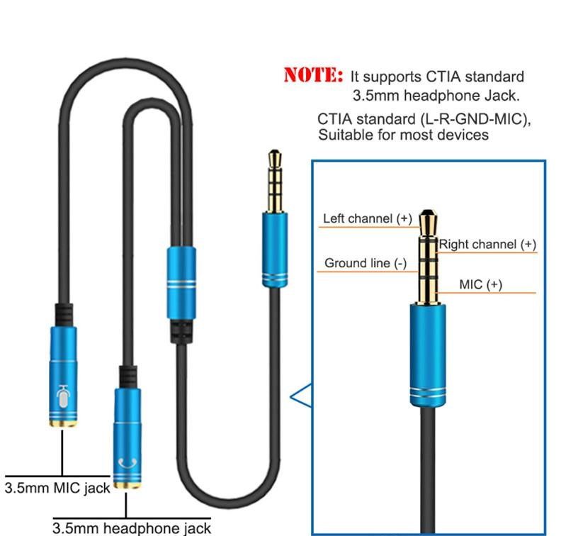 Acquistare Cavo Audio 3.5mm Jack Microphone Splitter 1 Maschio A 2 Jack  Femmina 3.5 Prolunga Cavo Adattatore Aux Telefono Latpop Economico |  Consegna Veloce E Qualità | It.Dhgate