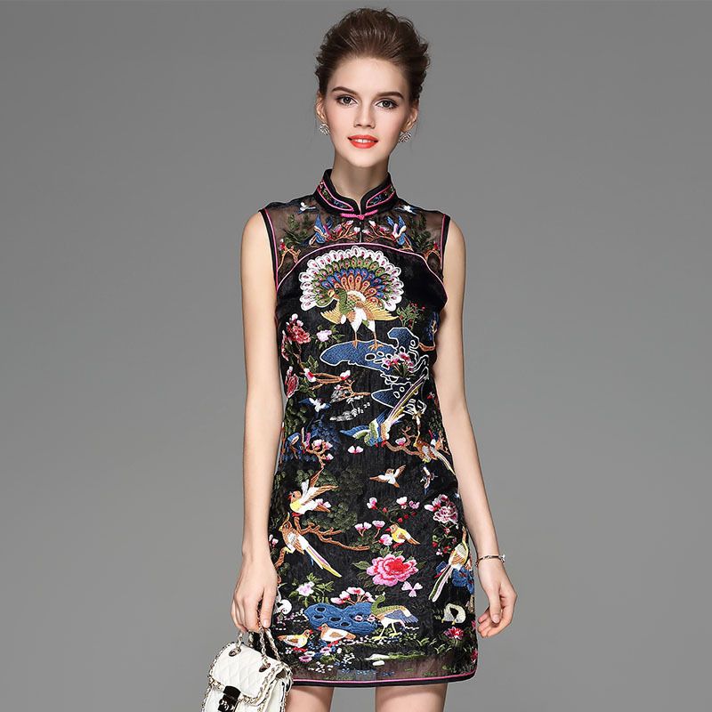 Classico Moderno Dal Donna Qi 2018 Pamele Tradizionale Nero Ricamo Abito Qipao Elegante Retro Pao Cina Acquista Cinese Sera Cheongsam A120 15 Da wuOPkZiXTl