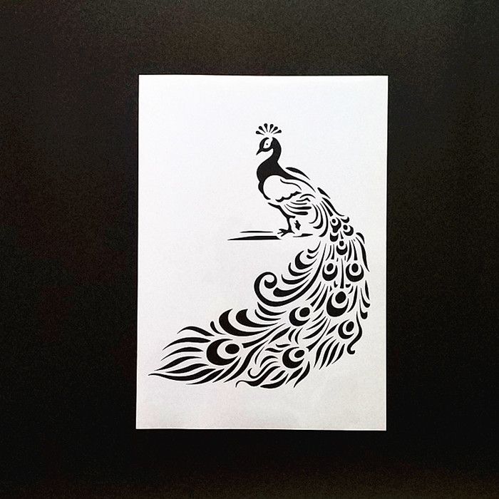 Peacock A4 Layering Stencil Template for Wall Painting Scrapbooking Stamping REUSEABLE Stencils Peacock A4 Layering Stencil Template for Wall Painting Scrapbooking Stamping REUSEABLE Stencils